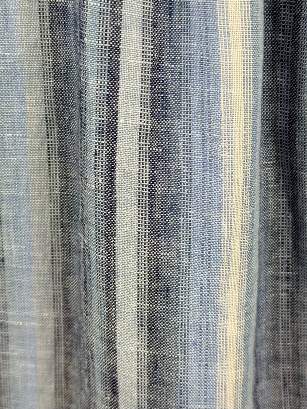 Lands’ End 100% Linen Tunic Shirt Blue Striped Oversized Beachy Coastal Size L - Picture 4 of 10